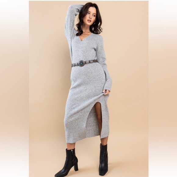 35 Fabulous Sweater Midi Dress With Side Slit - Picture 2 of 6